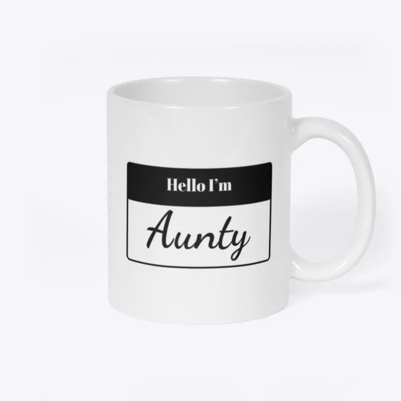 Hello I’m Aunty Nametag Mug